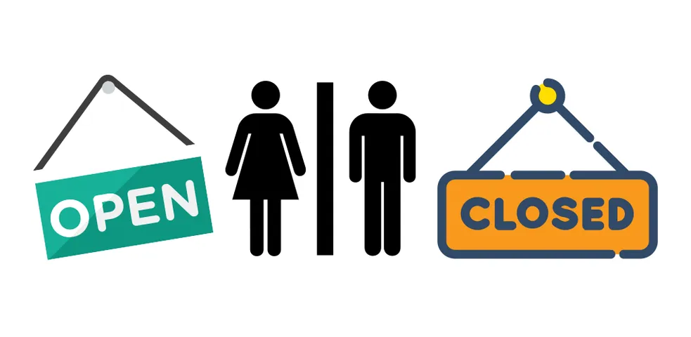 Public Toilets in Vienna app showing nearby restroom locations on a map