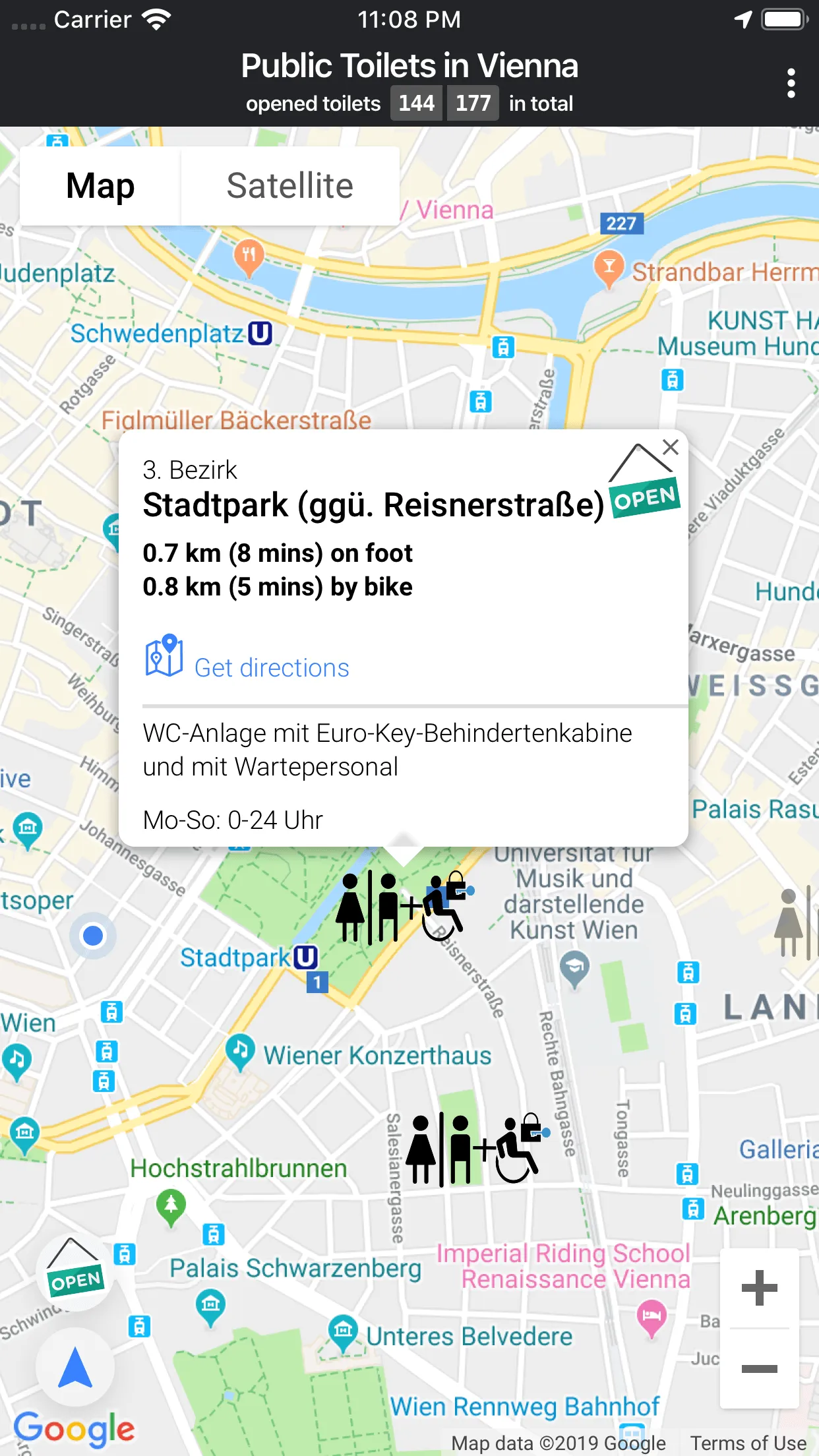 Public Toilets in Vienna: detail view